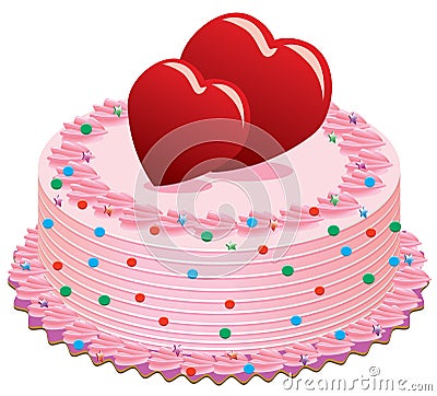 Valentine cake Vector Illustration