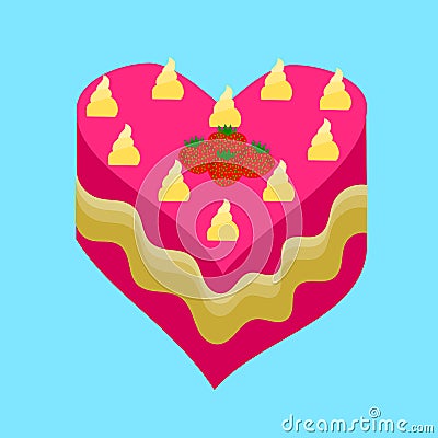 Valentine cake Vector Illustration