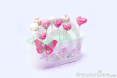 Valentine cake pops Stock Photo