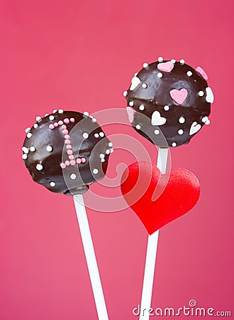 Valentine cake pops Stock Photo