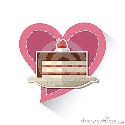 valentine cake. Vector illustration decorative design Vector Illustration