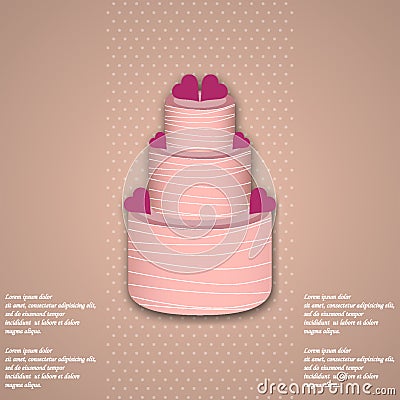 Valentine cake Vector Illustration