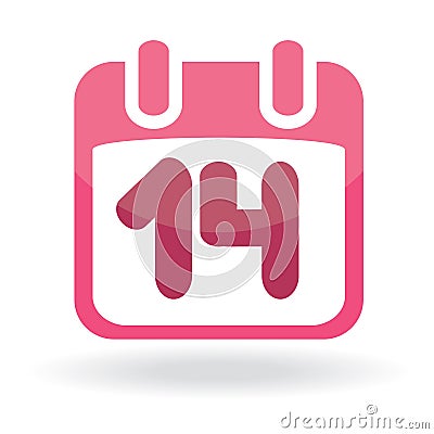 Valentine calendar icon Vector Illustration