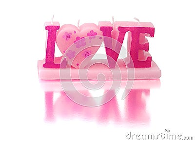 Valentine candle Stock Photo