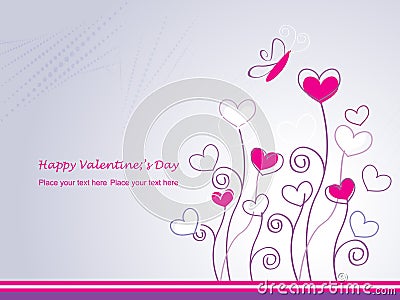 Valentine card illustration on abstract background Vector Illustration