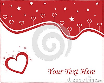 Valentine card - red and white Vector Illustration