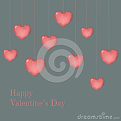 Valentine card template with wish Vector Illustration