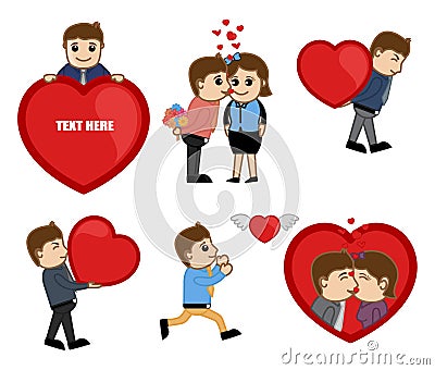 Valentine Cartoon Vectors Stock Photo