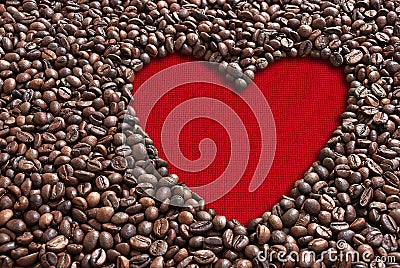 Valentine coffee beans Stock Photo