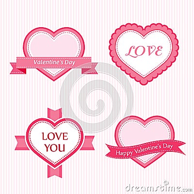 Valentine Collection of Labels Vector Illustration