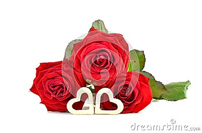 Valentine concept, Red Roses Stock Photo