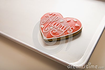 Valentine Cookie on Tray Stock Photo