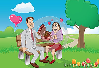 Valentine couple Vector Illustration
