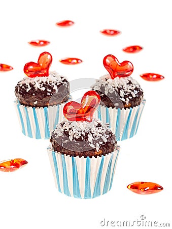 Valentine cupcakes Stock Photo