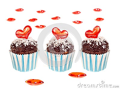 Valentine cupcakes Stock Photo