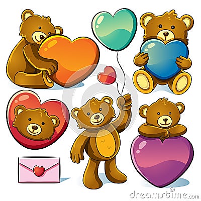 Valentine Cute Bear Vector Illustration
