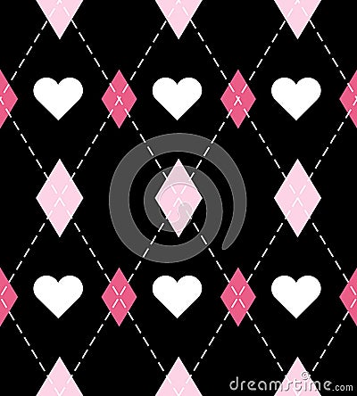 Valentine dayr Argyle. Pattern Scottish cage Vector Illustration