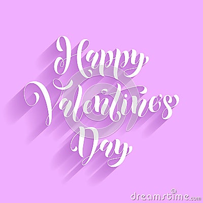 Valentine Day card love text calligraphy vector greeting Vector Illustration
