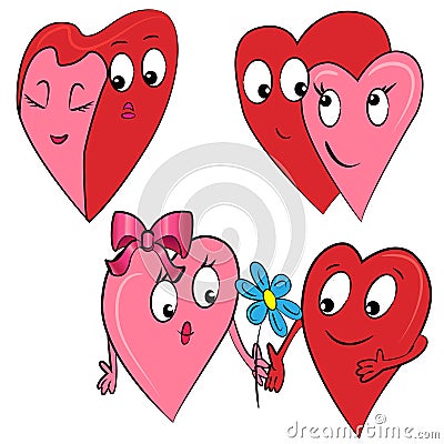 Valentine day couple. heart Vector Illustration