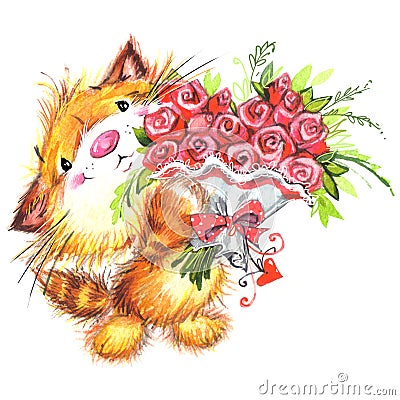 Valentine Day and cute animal. Stock Photo