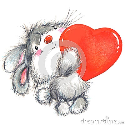 Valentine Day and cute animal. Stock Photo