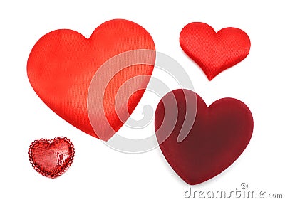 Valentine day - four different hearts Stock Photo