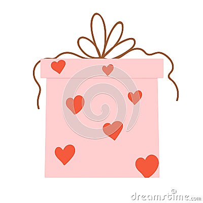 Valentine day gift surprise Vector Illustration