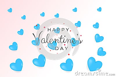 Valentine day greeting concept. Composition for Valentine's Day February 14th. realistic heart Cartoon Illustration