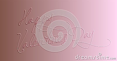 Valentine day hand drawn calligraphy. Typographic Background. Hand Lettering Text Isolated On light background. Vector Illustration