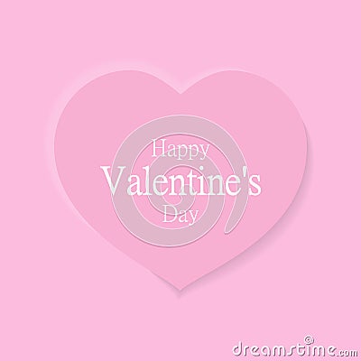 valentine day happy heart pastel banner Vector Illustration