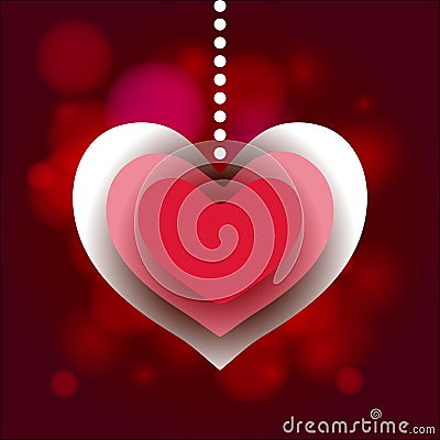 Valentine Day heart label love background Vector Illustration