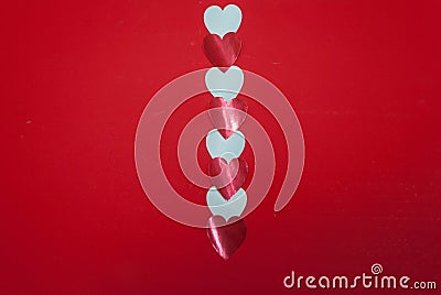 Valentine Day Heart on Red Background Stock Photo