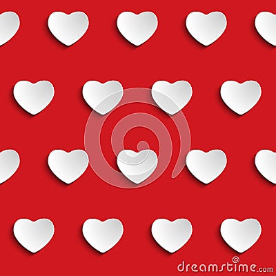 Valentine Day Heart Seamless Pattern Background Vector Illustration