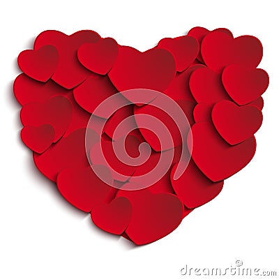 Valentine Day Heart on White Background Vector Illustration