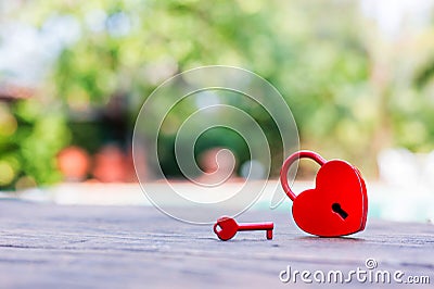 Valentine Day and love concept with heart shaped padlock. Stock Photo