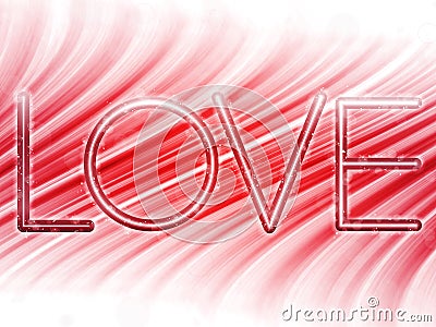 Valentine Day Love Word Background Vector Illustration