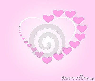 `Valentine day.Small heart shape, arranged together into a big heart shape. Stock Photo