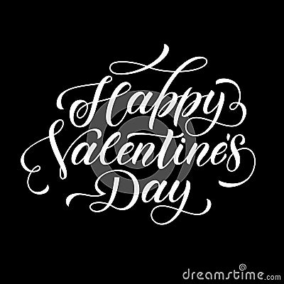 Valentine Day text calligraphy vector greeting card Vector Illustration