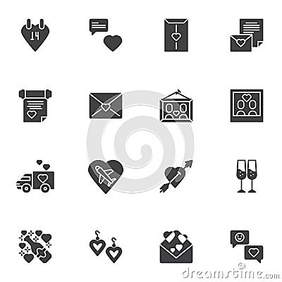 Valentine day vector icons set Vector Illustration