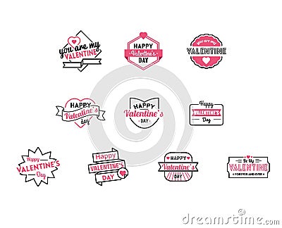 valentine day wish collection. Vector illustration decorative design Vector Illustration