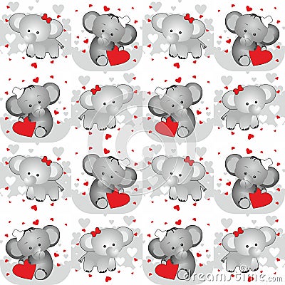 Elephant lovers seamless pattern Stock Photo