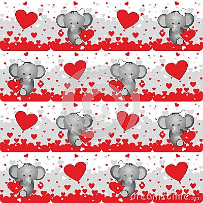 Elephant lovers seamless pattern Stock Photo