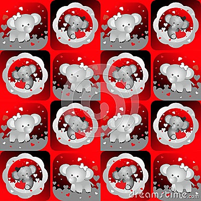 Elephant lovers seamless pattern Stock Photo