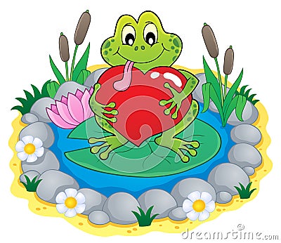 Valentine frog theme image 3 Vector Illustration