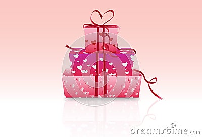 Valentine gift boxes Vector Illustration