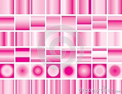 Valentine gradient pink background set Vector Illustration