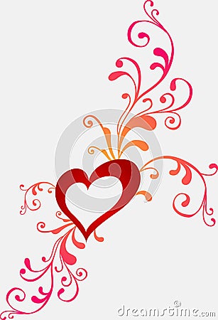 Valentine greeting card with heart Vector Illustration