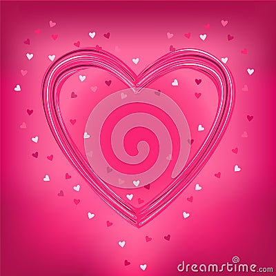 Valentine greeting card with love heart , vector Cartoon Illustration