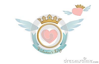 Valentine heart blazon Vector Illustration