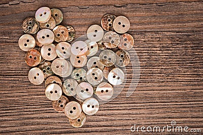 Valentine heart buttons textiles Stock Photo